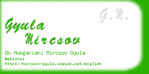 gyula mircsov business card